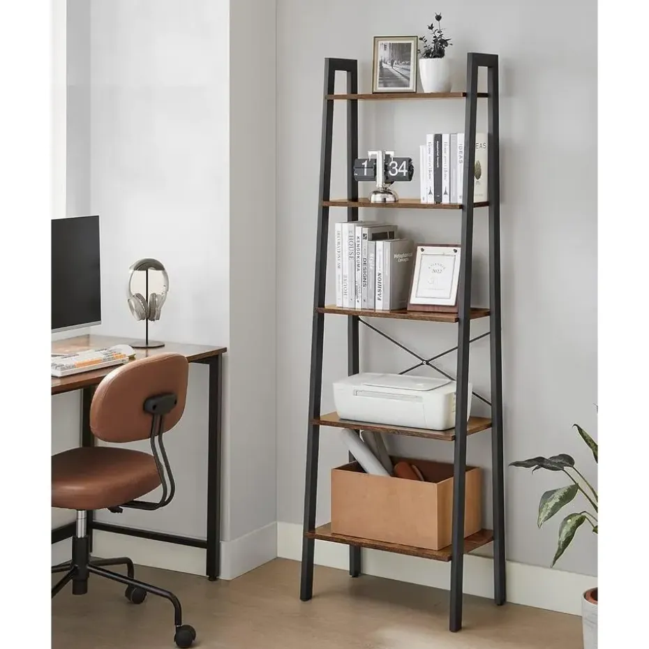 Boekenkast Industrieel - Boekenstandaard - Ladderkast 5 Laags