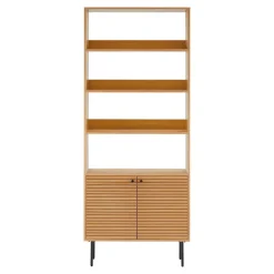 Boekenkast Naturel Eikenfineer - 80x30x200cm - Kyoto