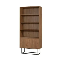 Boekenkast Walnoot Bruin Melamine - 80x36x182cm - Rea