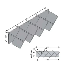 Boekenrek Basil horizontaal - wit