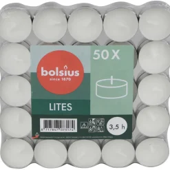 Bolsius Waxine/theelichtjes - 50x stuks - 3,5 branduren - kaarsje