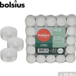 Bolsius Waxine/theelichtjes - 50x stuks - 3,5 branduren - kaarsje