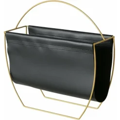 Boltze Lectuurbak tijdschriften/krant - zwart - metaal - 40 x 14 cm