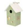 Boltze Vogelhuisje - groen met wit dak - hout nestkastje - 22 cm