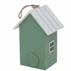Boltze Vogelhuisje - groen met wit - houten nestkastje - 22 cm