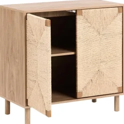 BONDI - Dressoir - Lichtbruin - 80 cm - Spaanplaat/Papiertouw