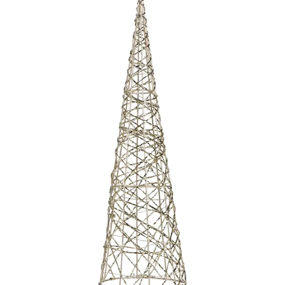 Boom kegel LED goudkleur metaal - 40xØ12 cm