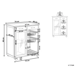 BOVES - Keukentrolley - Zwart - MDF
