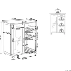 BOVES - Keukentrolley - Zwart - MDF