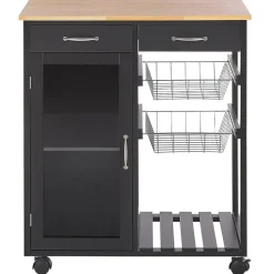 BOVES - Keukentrolley - Zwart - MDF