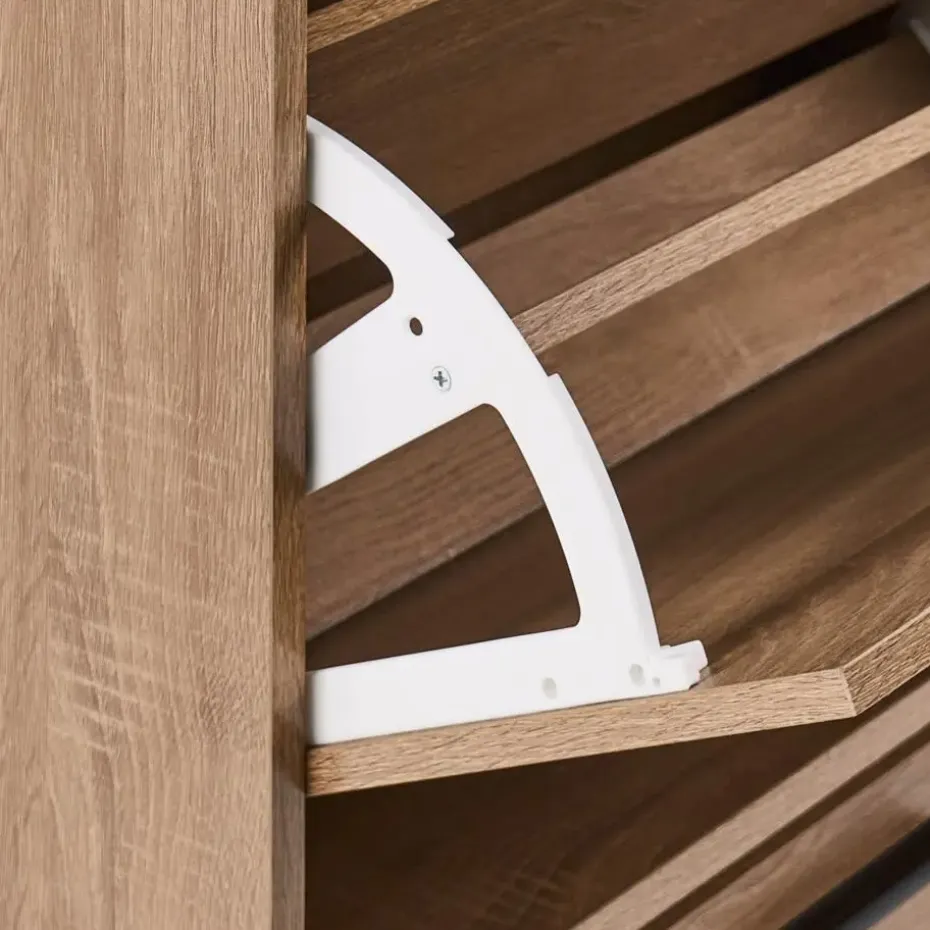 BOWRAL - Schoenenkast 4 vakken - Lichtbruin - Vezelplaat