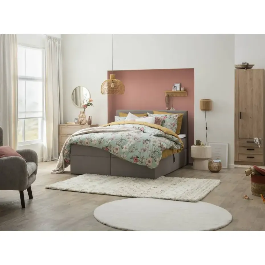 Boxcombinatie met opbergruimte Orebro 6-delig - taupe - 180x200 cm