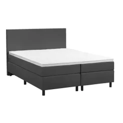 Boxspring Liv egaal - antraciet - 180x200 cm - ronde poot