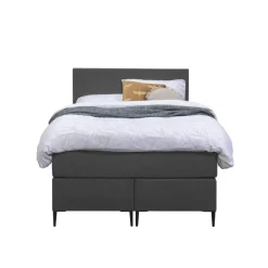 Boxspring Liv egaal - antraciet - 120x200 cm - slanke poot