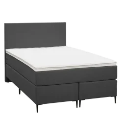 Boxspring Liv egaal - antraciet - 120x200 cm - slanke poot