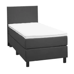 Boxspring Liv egaal - antraciet - 90x200 cm - ronde poot