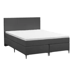 Boxspring Liv egaal - antraciet - 140x200 cm - slanke poot