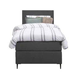 Boxspring Liv egaal - antraciet - 90x200 cm - slanke poot