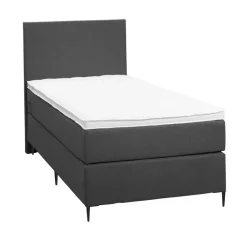 Boxspring Liv egaal - antraciet - 90x200 cm - slanke poot