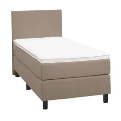 Boxspring Liv egaal - beige - 90x200 cm - ronde poot