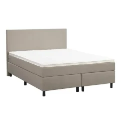 Boxspring Liv egaal - beige - 140x200 cm - ronde poot