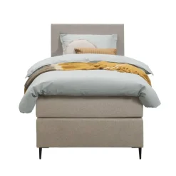 Boxspring Liv egaal - beige - 90x200 cm - slanke poot