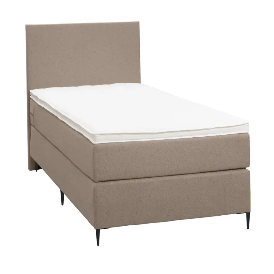Boxspring Liv egaal - beige - 90x200 cm - slanke poot