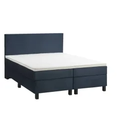 Boxspring Liv egaal - blauw - 160x200 cm - vierkante poot