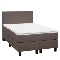 Boxspring Liv egaal - donkerbruin - 120x200 cm - ronde poot