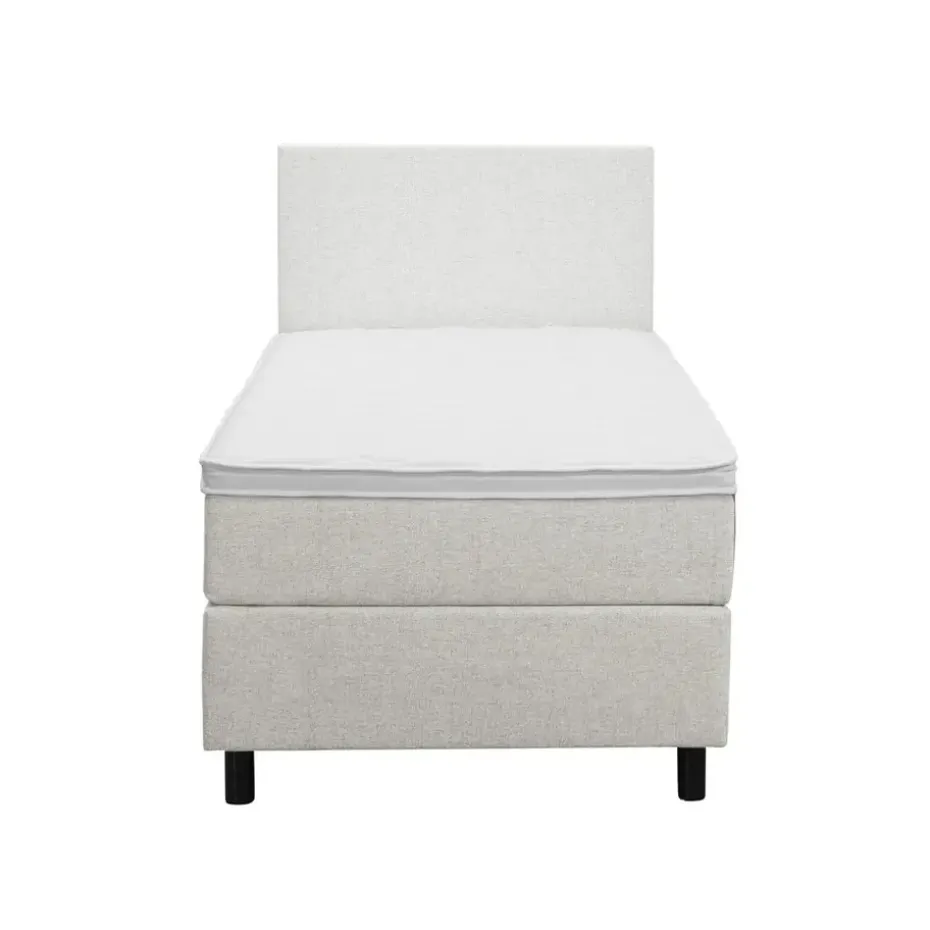 Boxspring Liv egaal - ecru - 90x200 cm - ronde poot