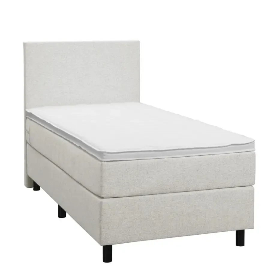 Boxspring Liv egaal - ecru - 90x200 cm - ronde poot