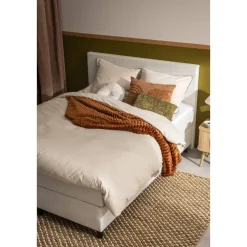 Boxspring Liv egaal - ecru - 140x200 cm - vierkante poot
