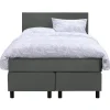 Boxspring Liv egaal - grijs - 120x200 cm - ronde poot