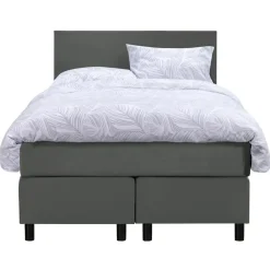 Boxspring Liv egaal - grijs - 120x200 cm - ronde poot