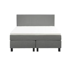 Boxspring Liv egaal - lichtgrijs - 140x200 cm - vierkante poot