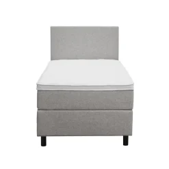 Boxspring Liv egaal - lichtgrijs - 90x200 cm - ronde poot