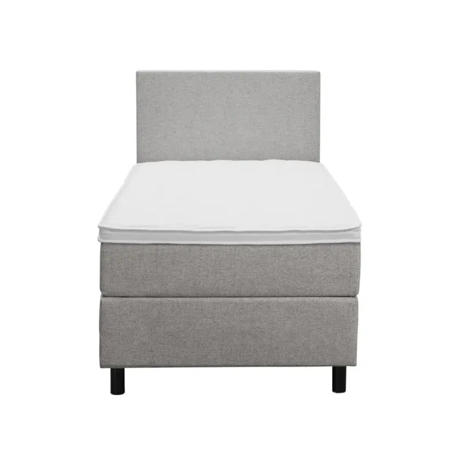 Boxspring Liv egaal - lichtgrijs - 90x200 cm - ronde poot