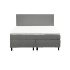 Boxspring Liv egaal - lichtgrijs - 140x200 cm - ronde poot