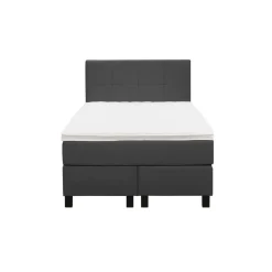 Boxspring Liv geblokt - antraciet - 120x200 cm - vierkante poot