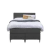 Boxspring Liv geblokt - antraciet - 120x200 cm - slanke poot
