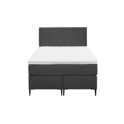 Boxspring Liv geblokt - antraciet - 120x200 cm - slanke poot