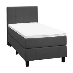Boxspring Liv geblokt - antraciet - 90x200 cm - vierkante poot