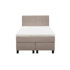 Boxspring Liv geblokt - beige - 120x200 cm - vierkante poot