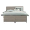 Boxspring Liv geblokt - beige - 180x200 cm - slanke poot