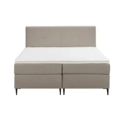 Boxspring Liv geblokt - beige - 180x200 cm - slanke poot