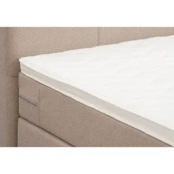 Boxspring Liv geblokt - beige - 90x200 cm - vierkante poot