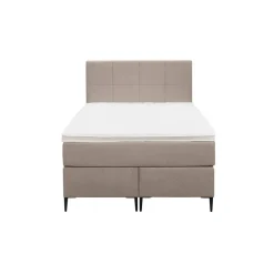 Boxspring Liv geblokt - beige - 120x200 cm - slanke poot