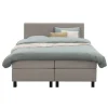 Boxspring Liv geblokt - beige - 180x200 cm - vierkante poot