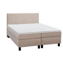 Boxspring Liv geblokt - beige - 180x200 cm - vierkante poot