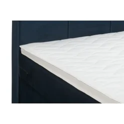 Boxspring Liv geblokt - blauw - 180x200 cm - ronde poot